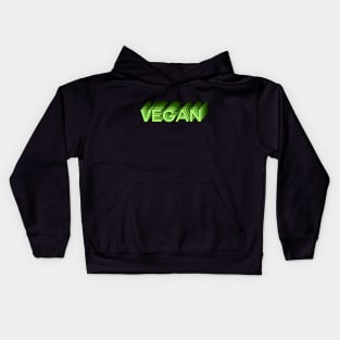 Vegan Gradient Green Word Art Kids Hoodie